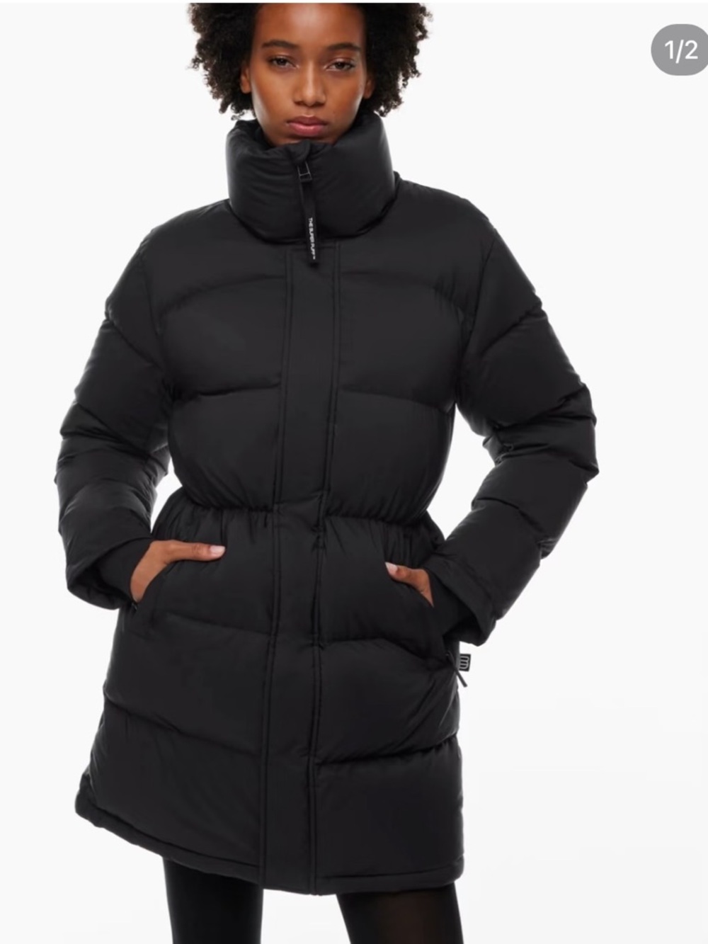 Aritzia SuperSinch Mid Puff Coat in Black